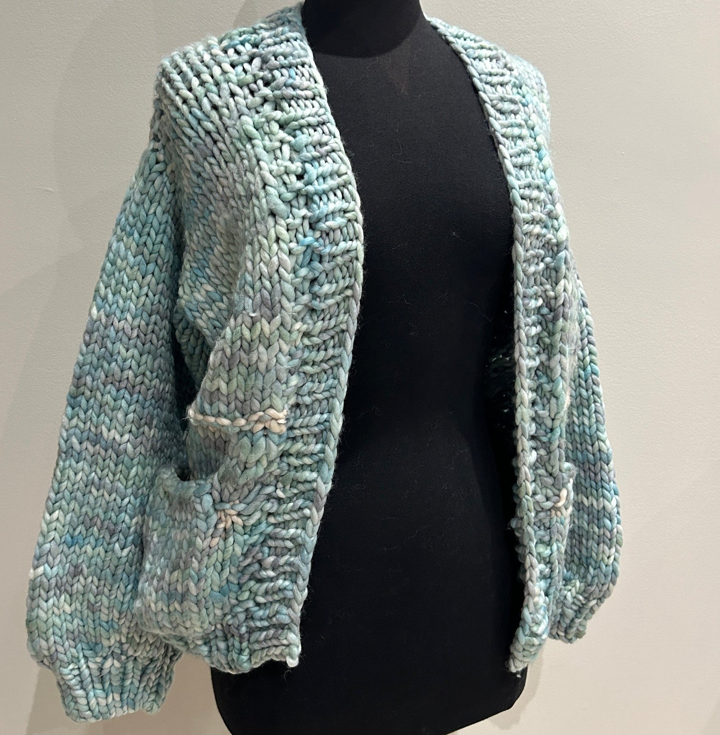 In To The Woods Cardigan- "Iceberg Alley" in LARGE