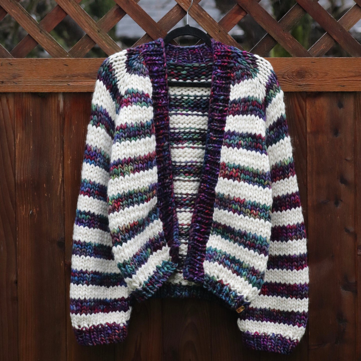 In To The Woods Cardigan- Striped in Anniversario & Natural MEDIUM