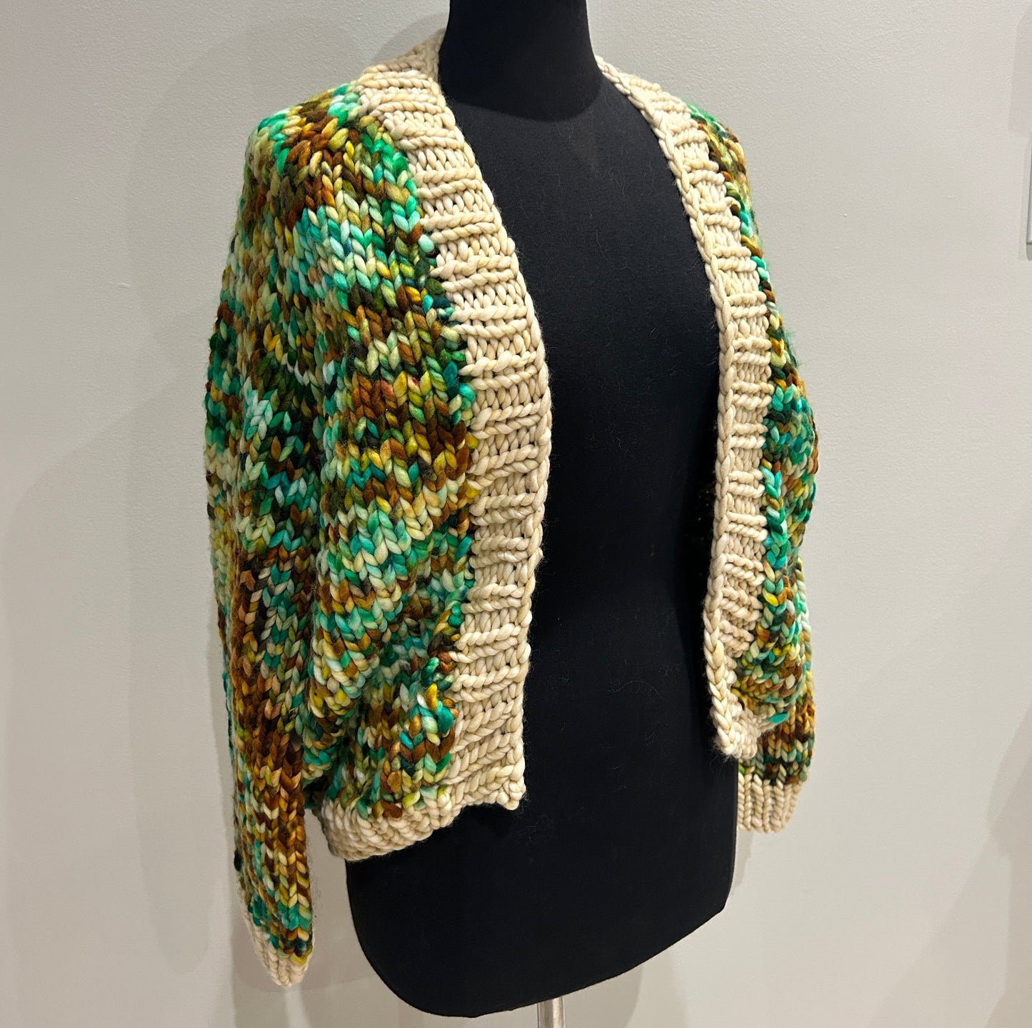 In To The Woods Cardigan- "Fall Drift" & Ivory Accent- MEDIUM