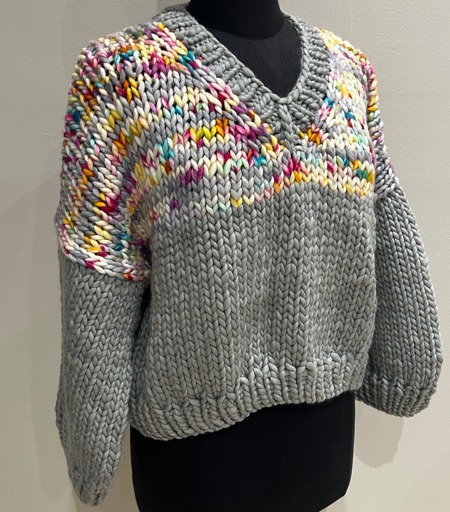 Lakeside Pullover Cape Cod Grey & Neil's Yard; Blocked, MEDIUM