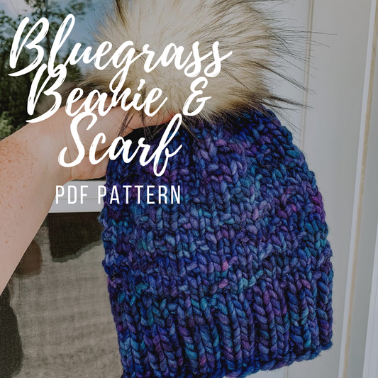 PDF PATTERNS ONLY Bluegrass Beanie and Scarf