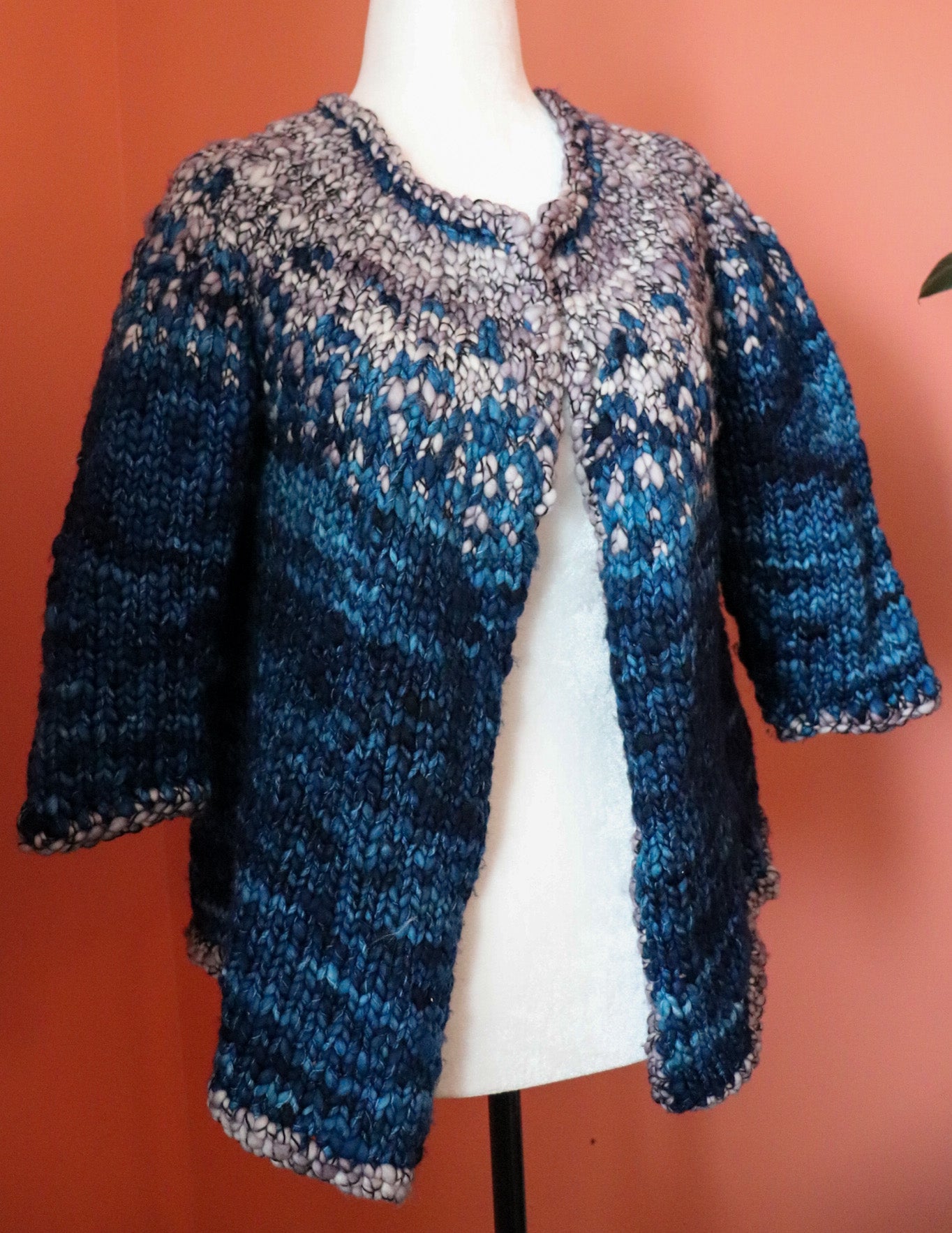 Crop Sleeve Colourwork Cardigan