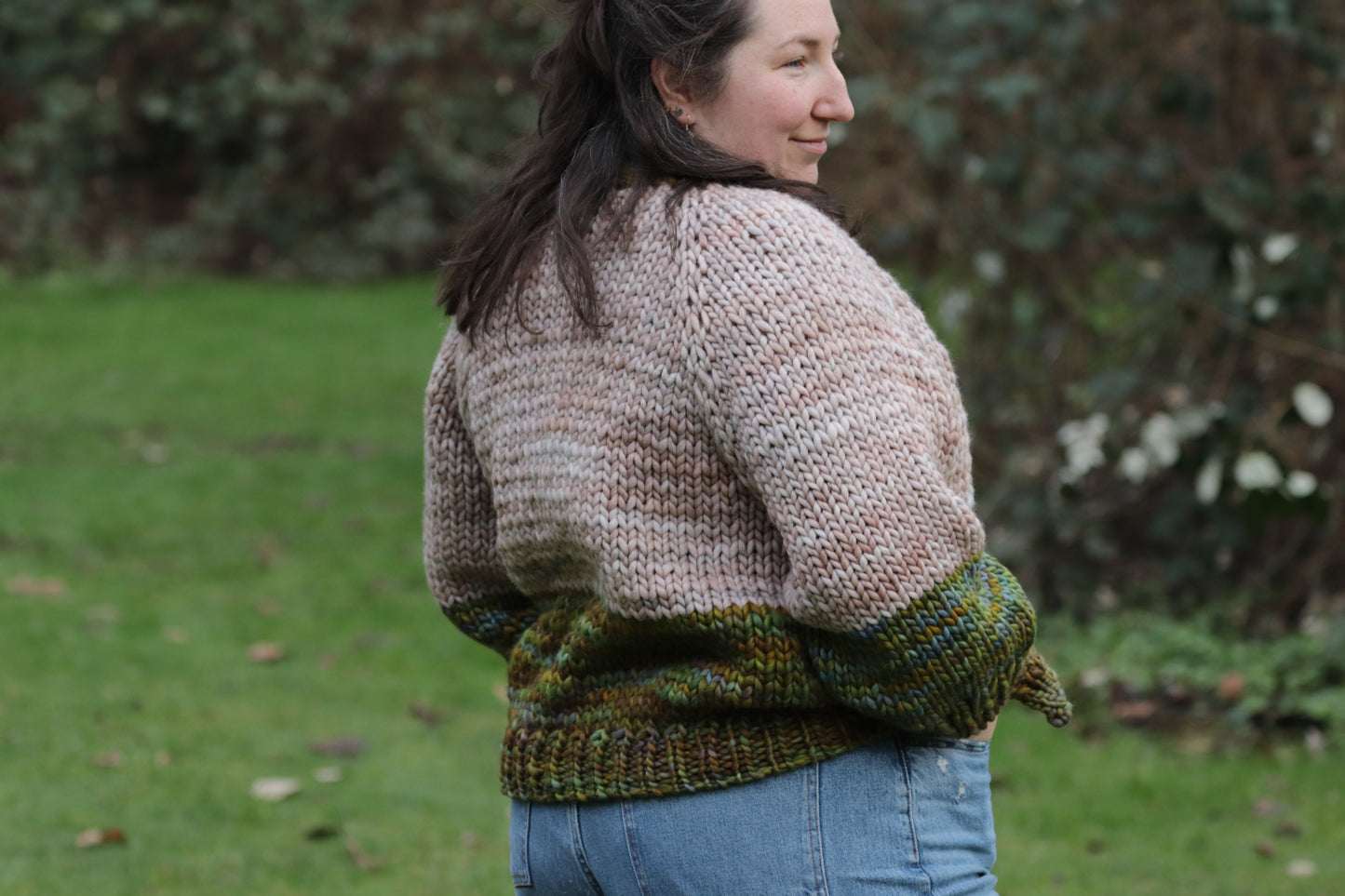 In To The Woods Cardigan- Arequita & Fog in MEDIUM