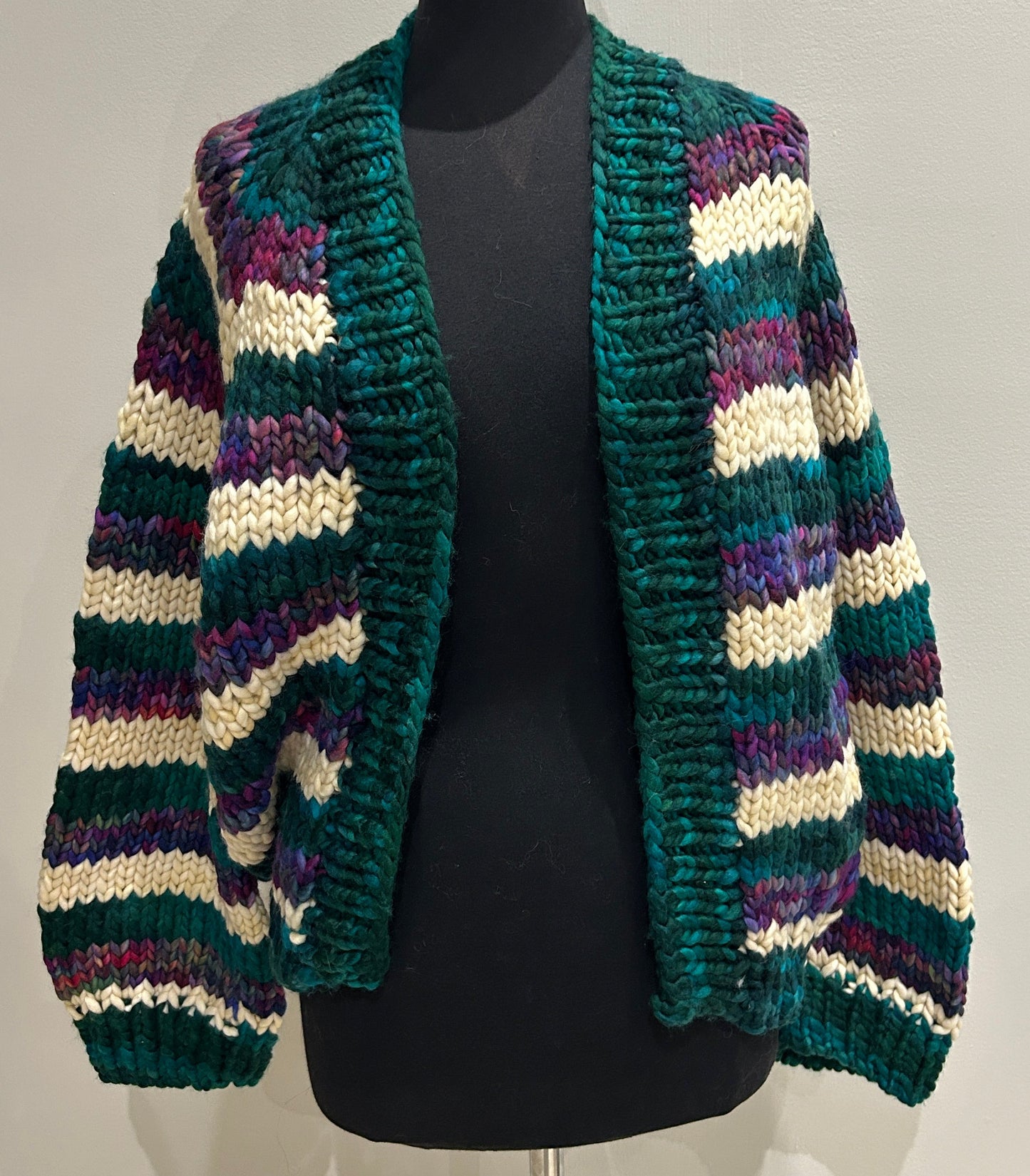 In To The Woods Cardigan- Anniversario, Wintergreen & Ivory MEDIUM