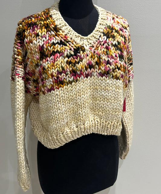 Lakeside Pullover Hobbit & Ivory; Blocked, in SMALL