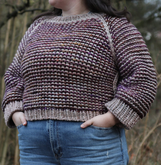 Pollett's Cove Pullover in Whole Grain & Queguay Textured- SMALL