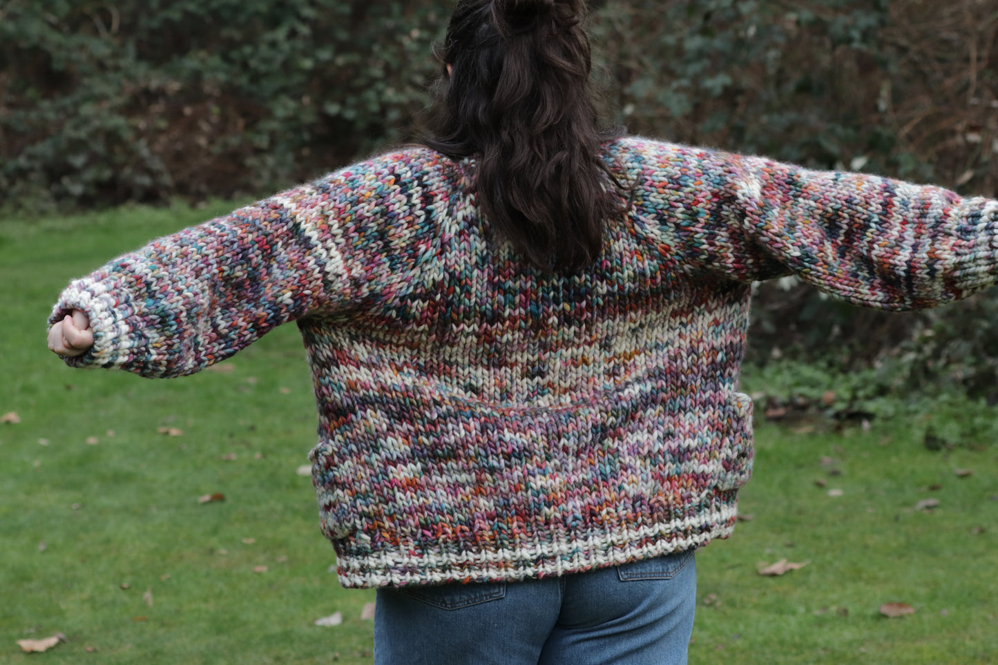 In To The Woods Cardigan- Molino & Natural in LARGE