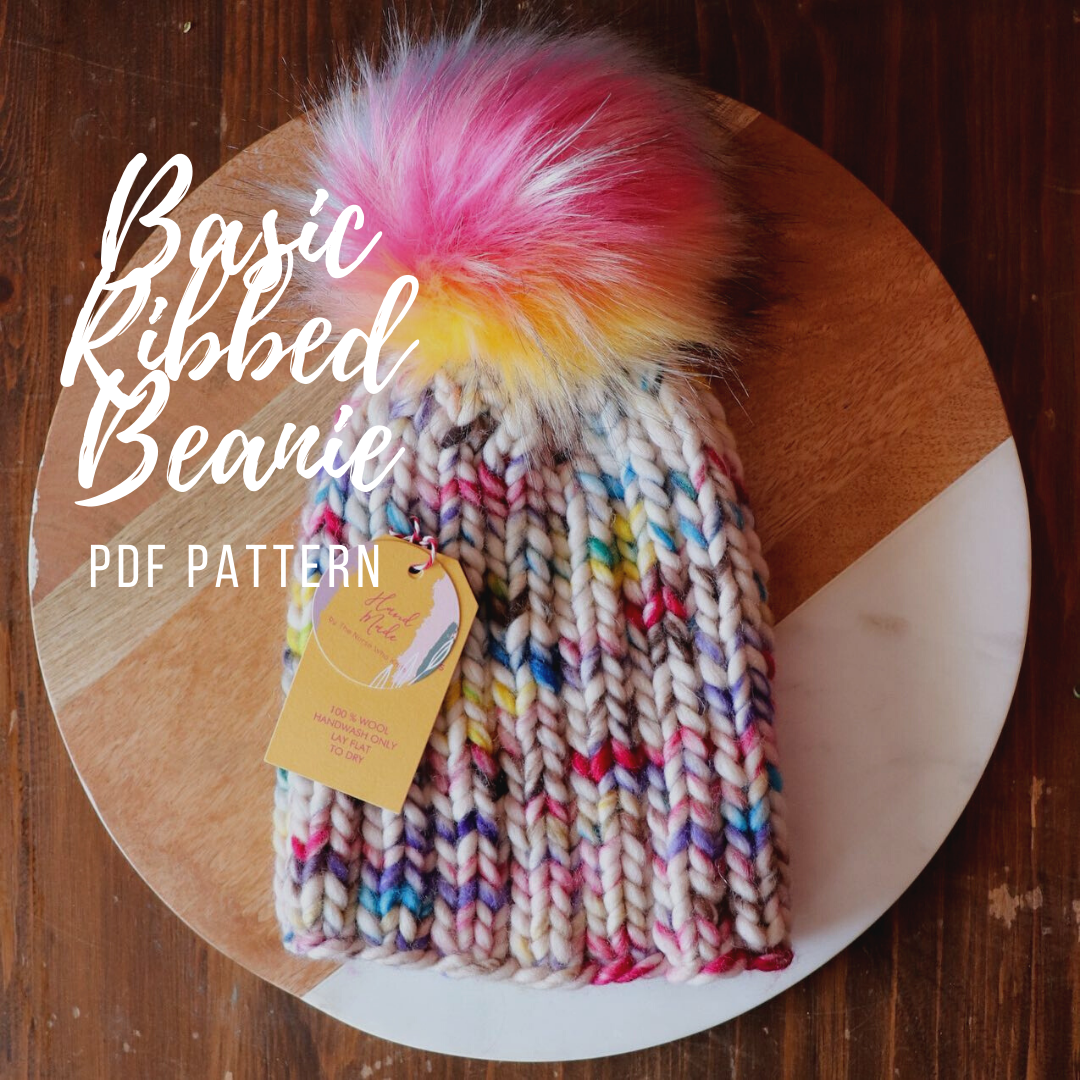 PDF PATTERN ONLY Basic Ribbed Beanie